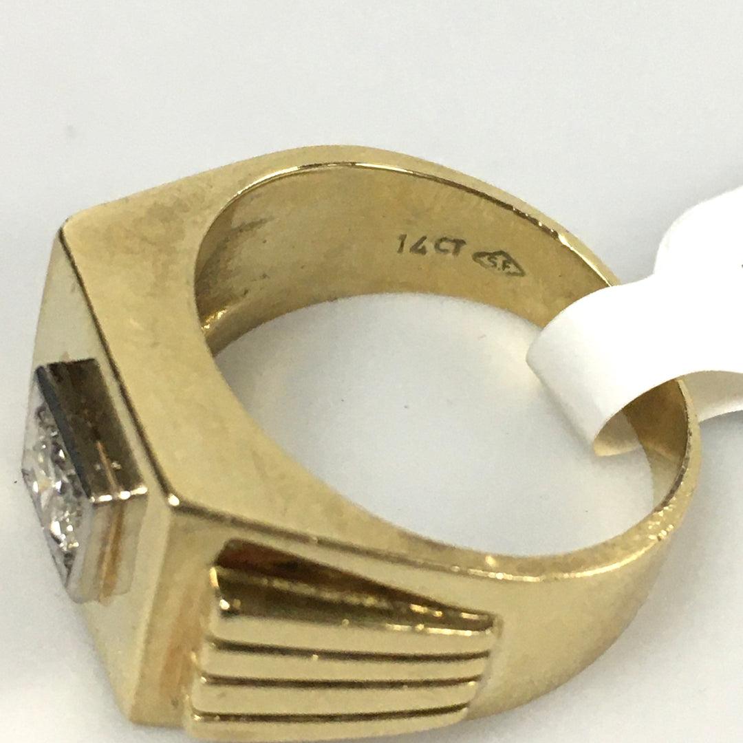 v335 Vintage 14K Yellow Gold 0.37cts Diamond Band Ring Size 9