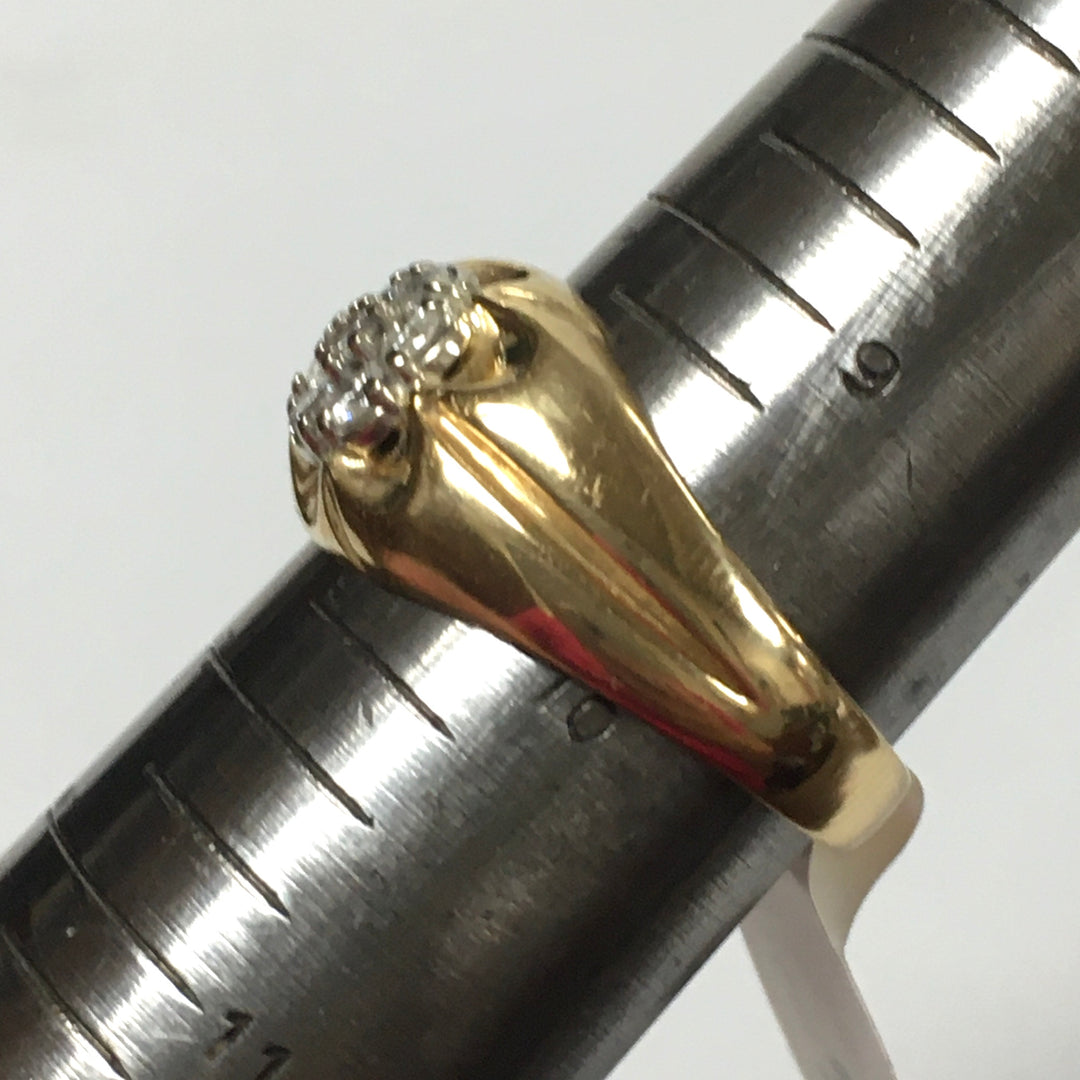 v336 Vintage 14K Yellow Gold 0.17cts Diamond Band Ring Size 9.5