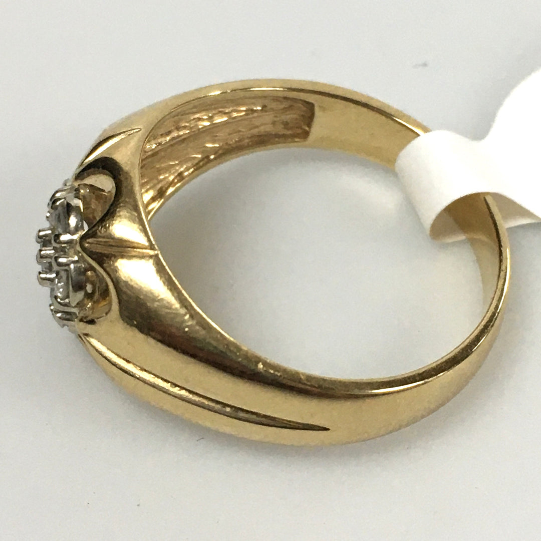 v336 Vintage 14K Yellow Gold 0.17cts Diamond Band Ring Size 9.5