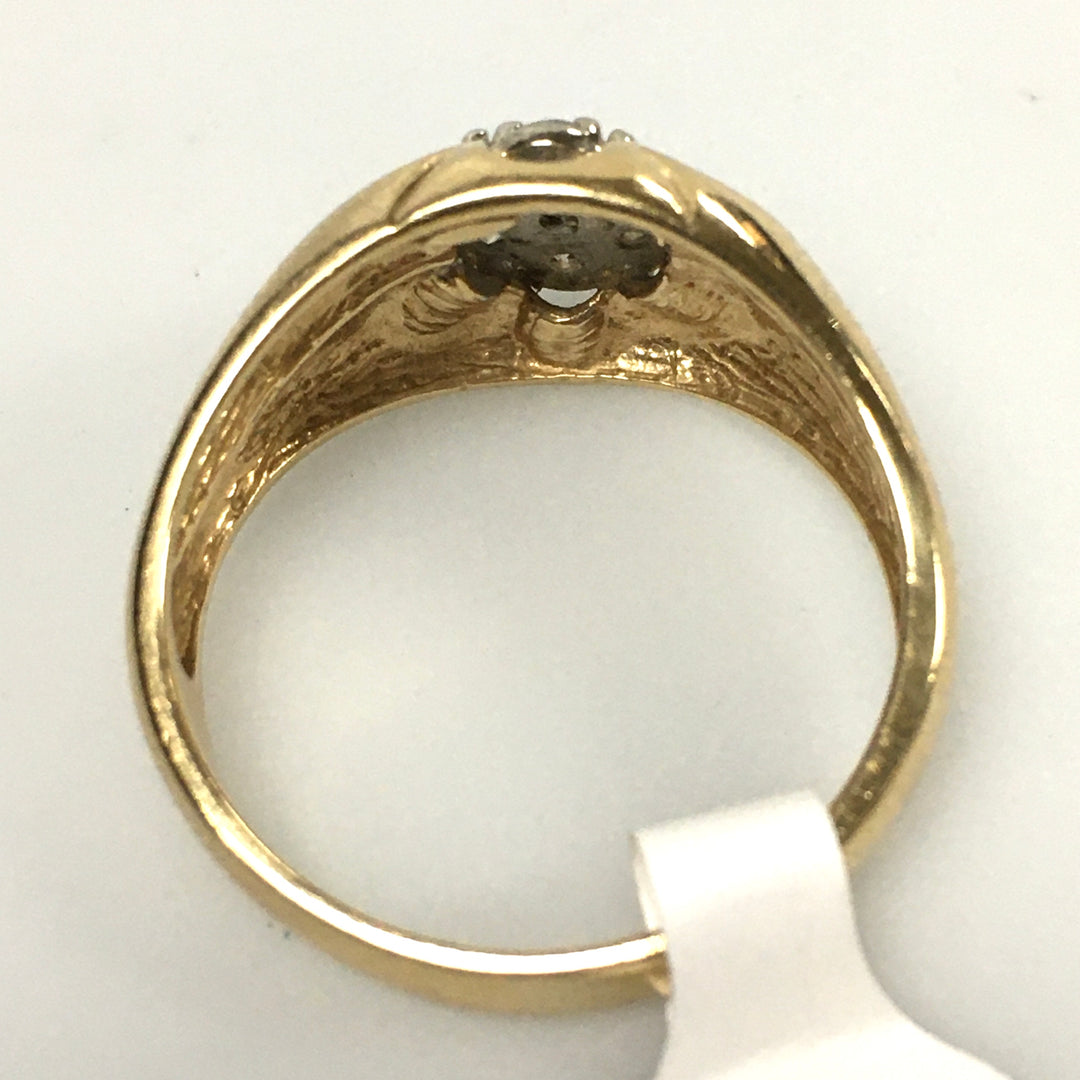 v336 Vintage 14K Yellow Gold 0.17cts Diamond Band Ring Size 9.5