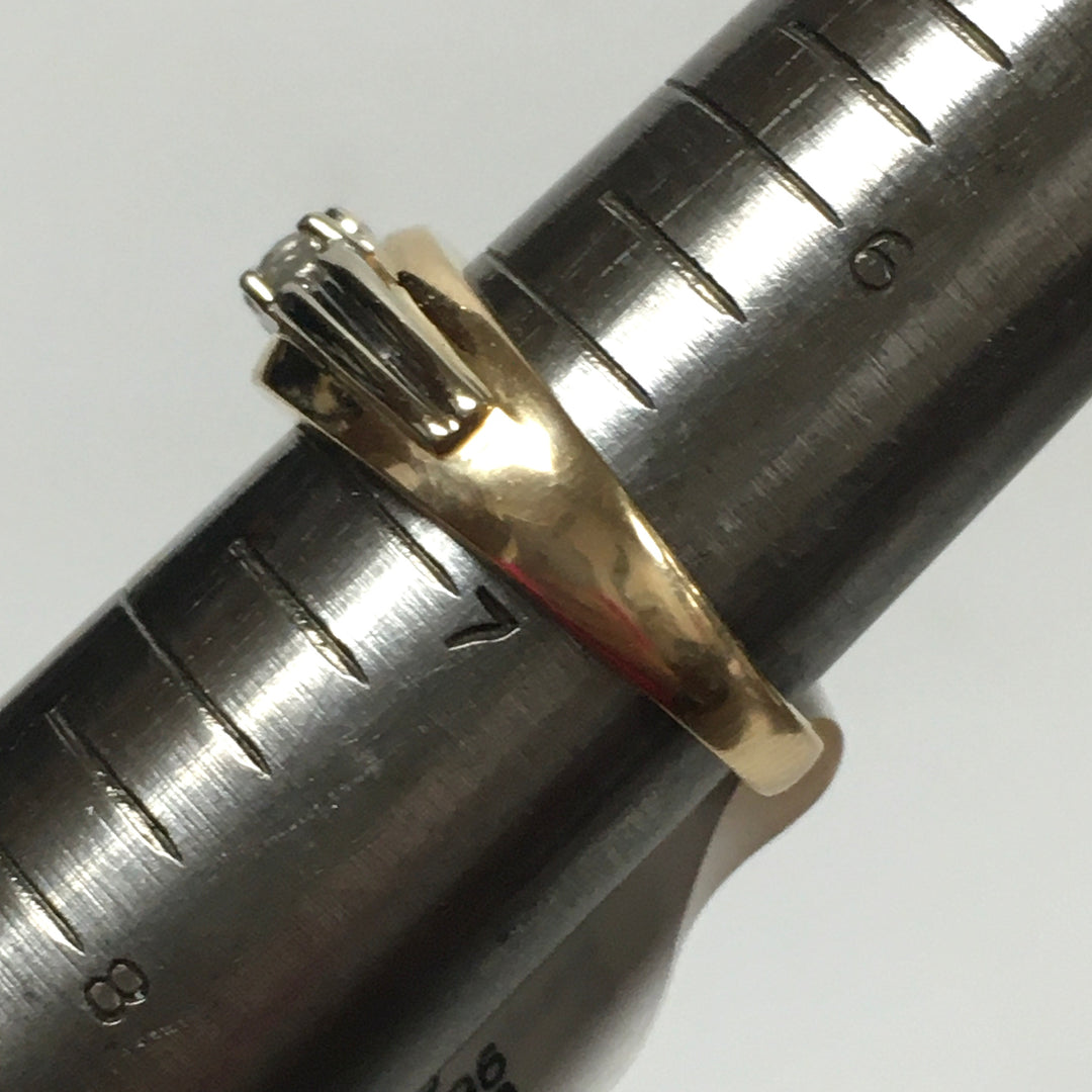 v339 Vintage 14K White & Yellow Gold 0.75cts Diamond Wedding Band Ring Size 6.5