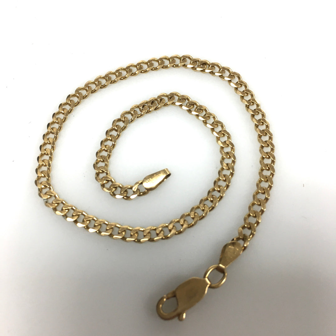 v348 Vintage 14k Yellow Gold Link Chain Bracelet 8.5" Long