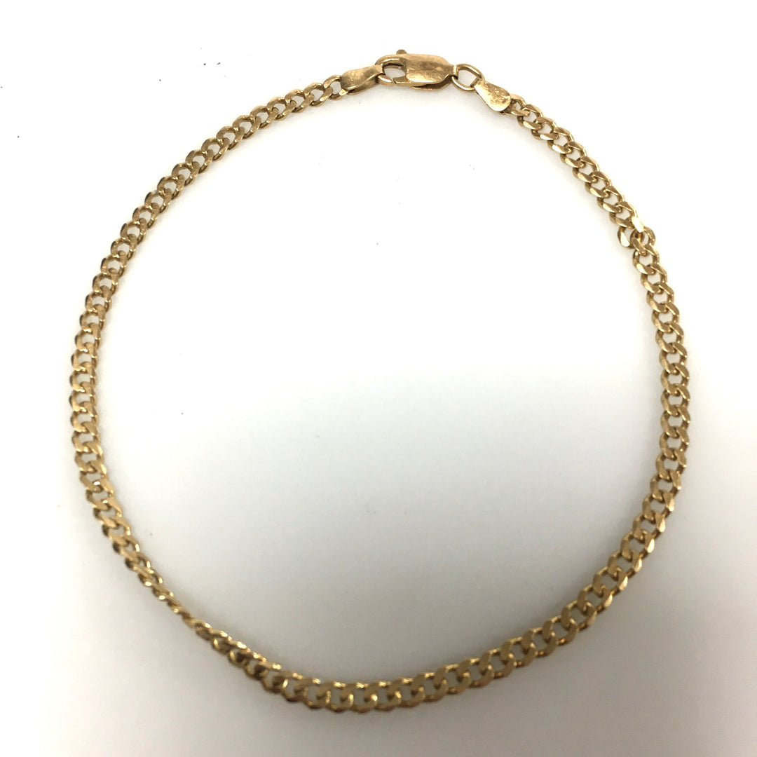 v348 Vintage 14k Yellow Gold Link Chain Bracelet 8.5" Long