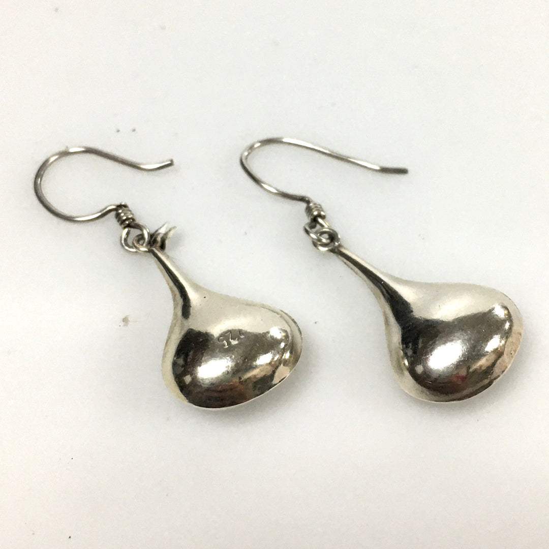 v352 Vintage Sterling Silver 925 Teardrop Pierced Dangling Earrings