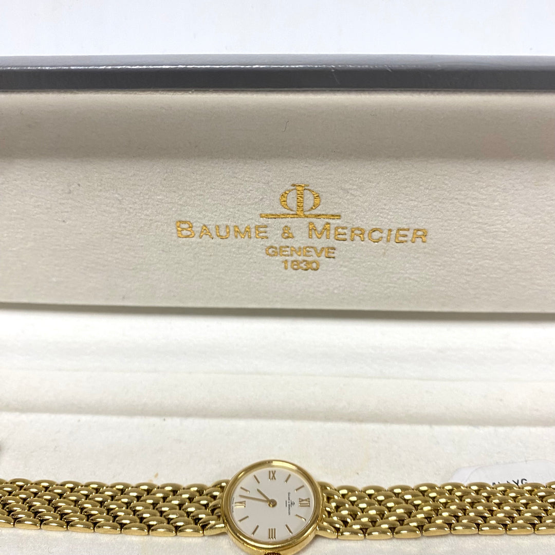 v353 Vintage Baume & Mercier 14K Yellow Gold Swiss Quartz 7665 Ladie's Wrist Watch