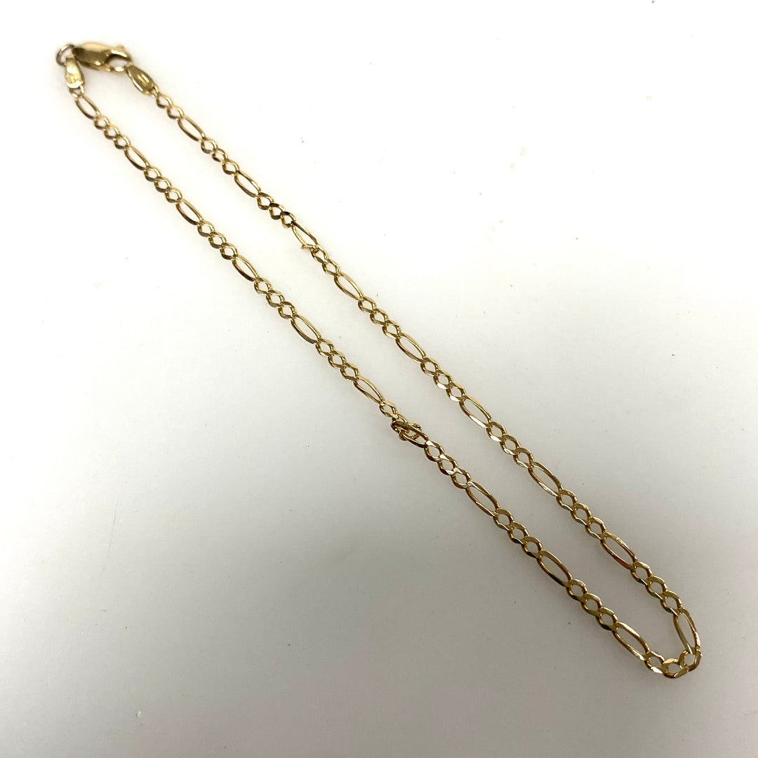 v360 Vintage 14k Yellow Gold Link Chain Bracelet 10" Long