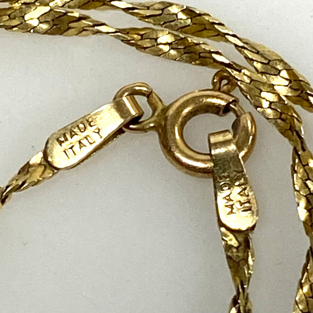 v363 Vintage 14k Yellow Gold Twisted Link Chain Necklace 20" Long