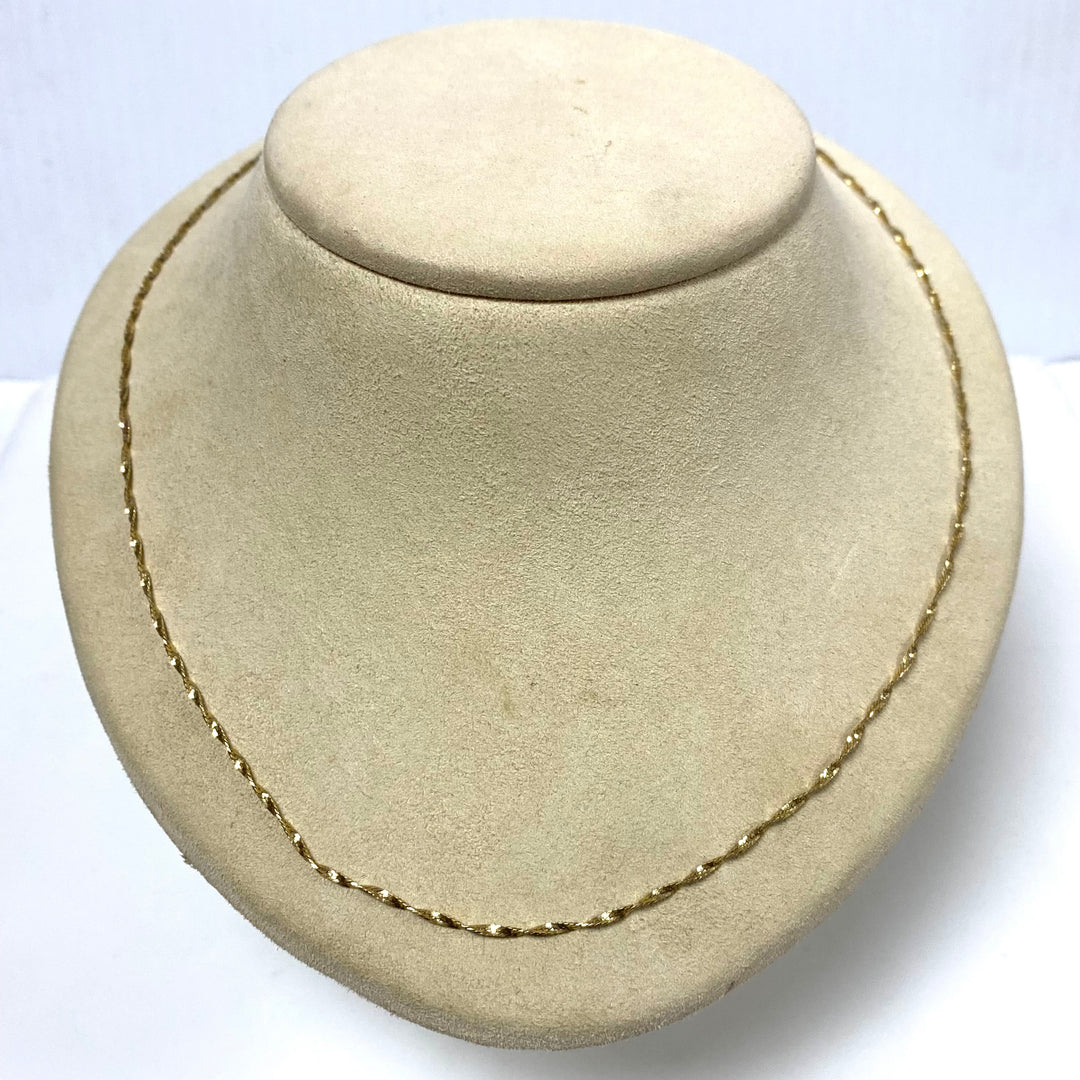 v363 Vintage 14k Yellow Gold Twisted Link Chain Necklace 20" Long
