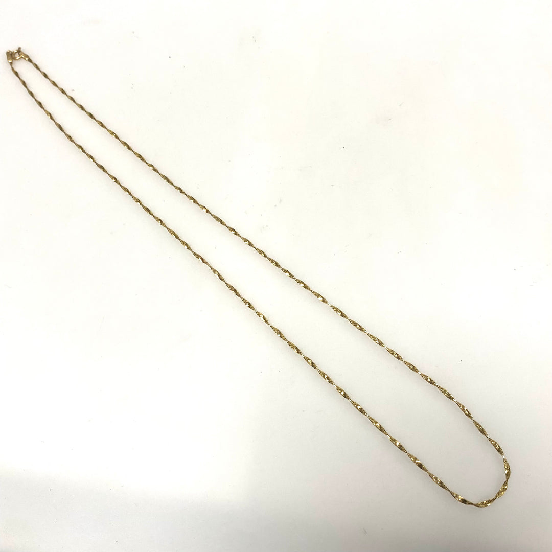 v363 Vintage 14k Yellow Gold Twisted Link Chain Necklace 20" Long