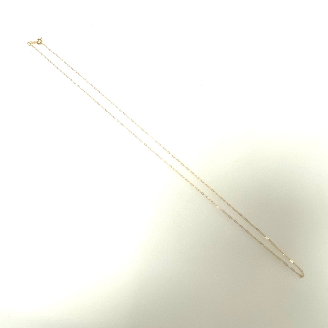 v364 Vintage 14k Yellow Gold Paper Clip Style Link Chain Necklace 16" Long