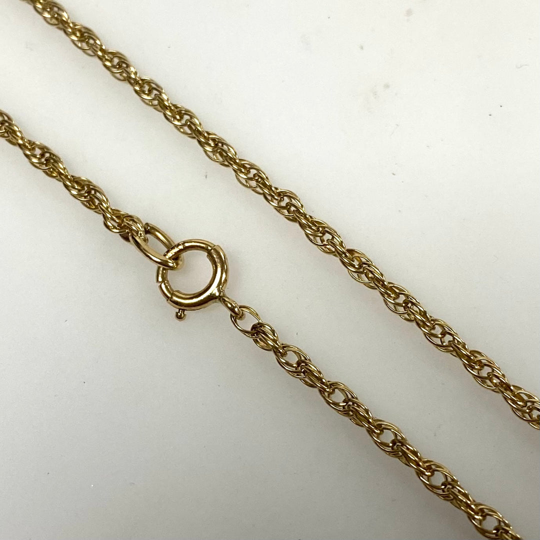v366 Vintage 14k Yellow Gold Twisted Rope Style Link Chain Necklace 32" Long