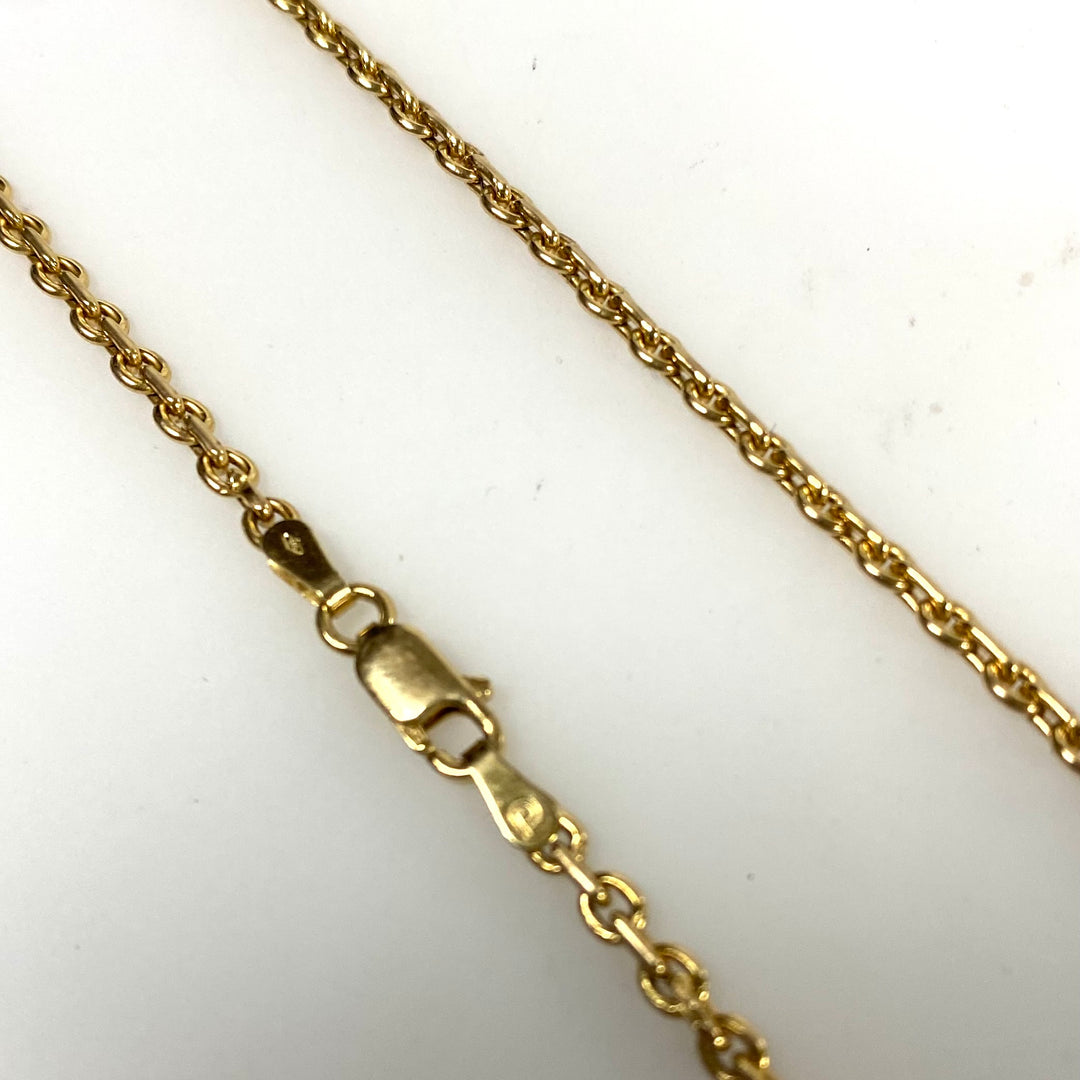 v368 Vintage 14k Yellow Gold Link Chain Necklace 24" Long