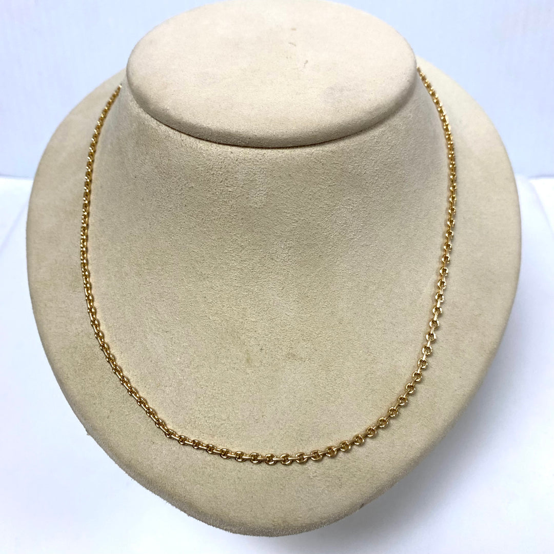 v368 Vintage 14k Yellow Gold Link Chain Necklace 24" Long
