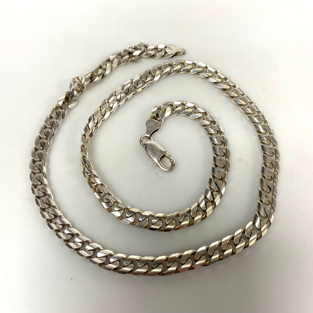 v373 Vintage Milor Italy Sterling Silver 925 Thick Chain Necklace 20" Long