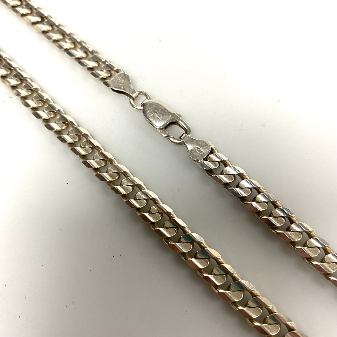 v373 Vintage Milor Italy Sterling Silver 925 Thick Chain Necklace 20" Long
