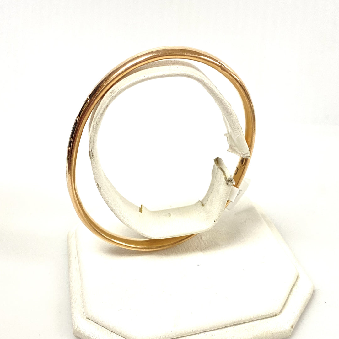 v378 Vintage 9K Yellow Gold 5.5mm Floral Bracelet 8.25" Wrist