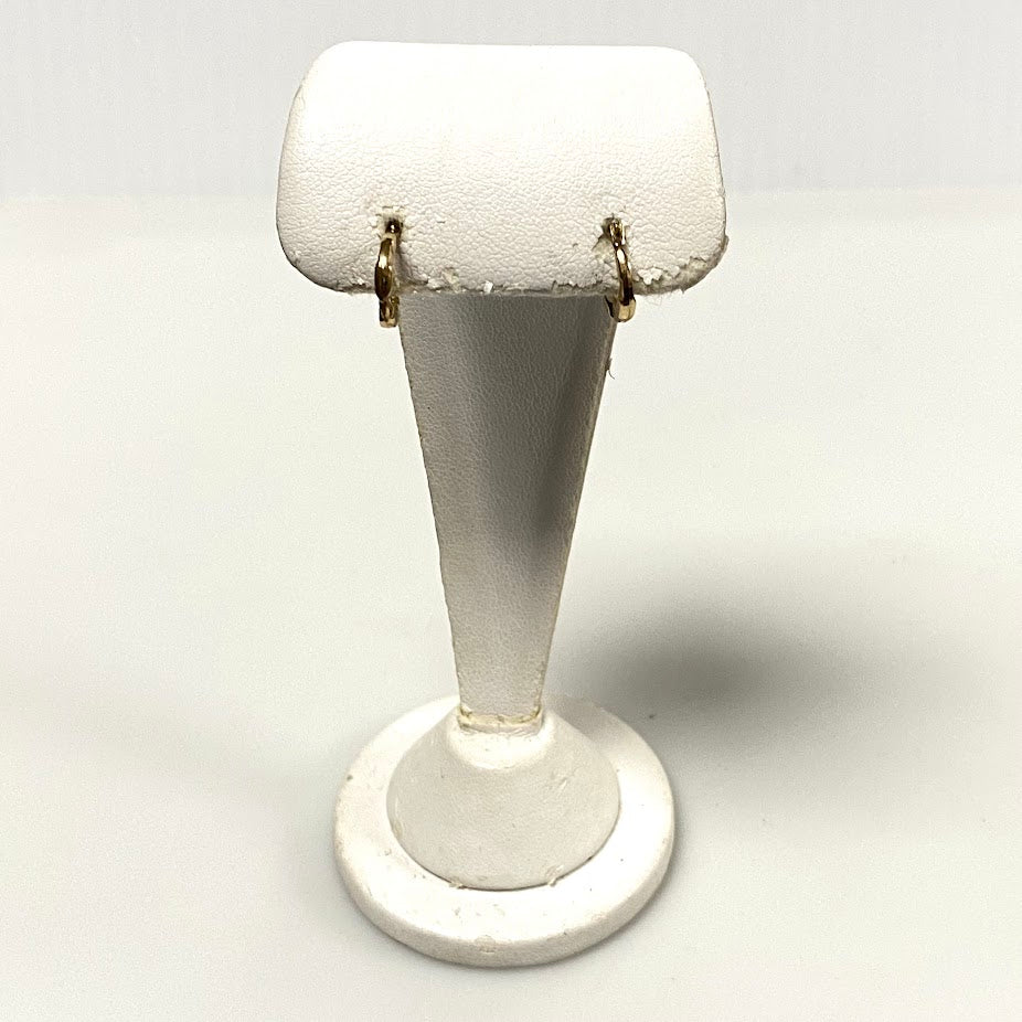 v385 Vintage 10K Yellow Gold Baby Pierced Hoop Earrings