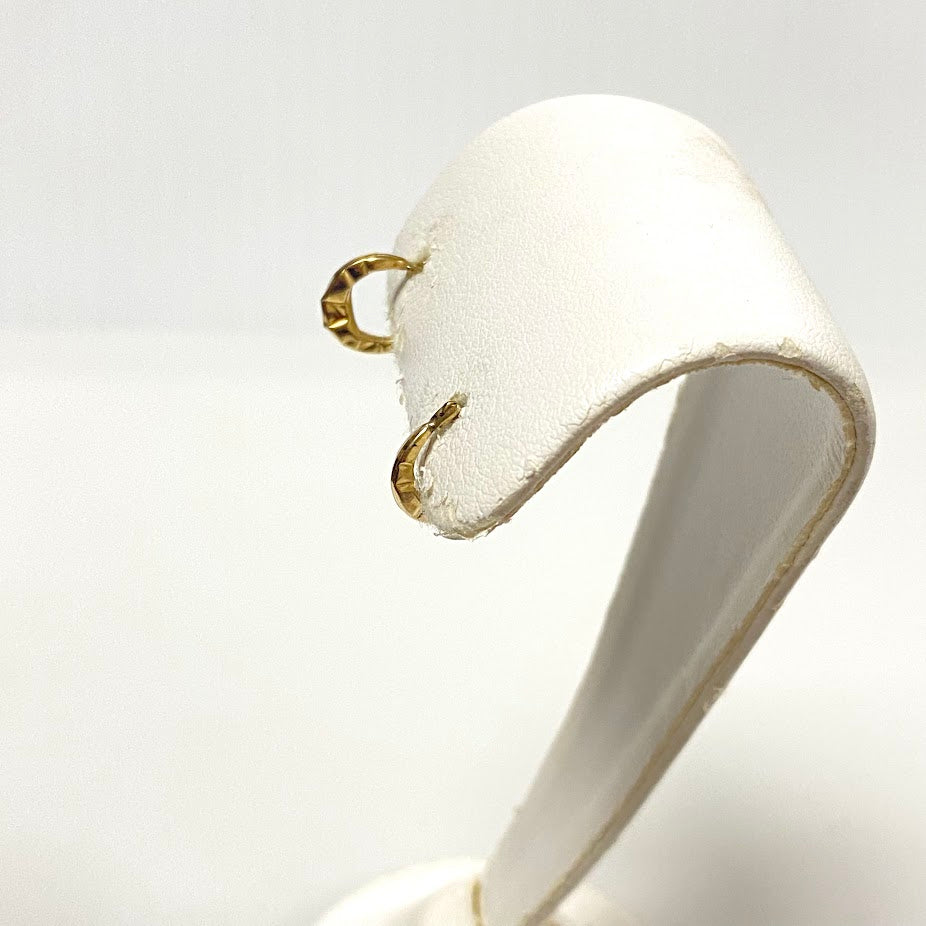 v385 Vintage 10K Yellow Gold Baby Pierced Hoop Earrings