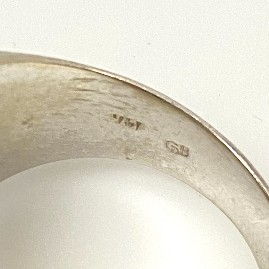 v387 Vintage 14K White Gold 2.1 cts 7 round Diamond Wedding Ring Band Size 10