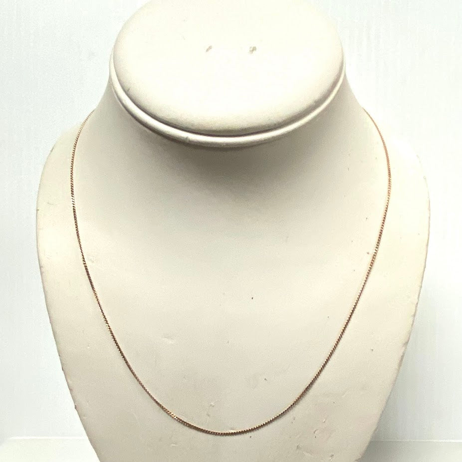 v389 Vintage 14K Rose Gold Oval Link Chain Necklace 19" Long