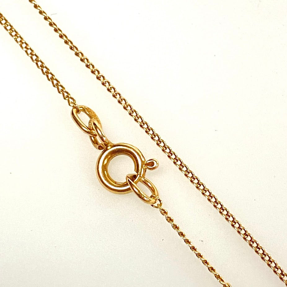 v389 Vintage 14K Rose Gold Oval Link Chain Necklace 19" Long