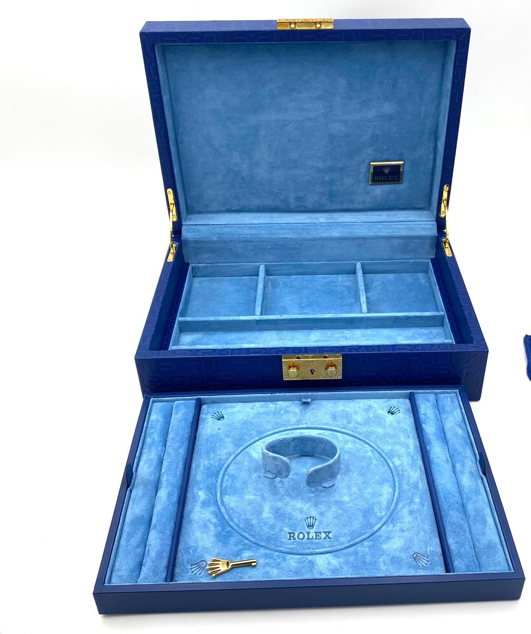 v396 Vintage Rolex Jewelry Box Watch and Rings Storage Case Display Organizer