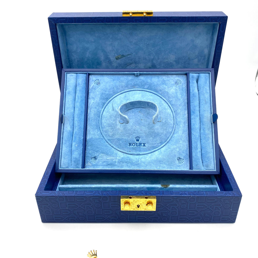 v397 Vintage Rolex Jewelry Box Watch Jewelry Case Display Organizer & Silk Scarf