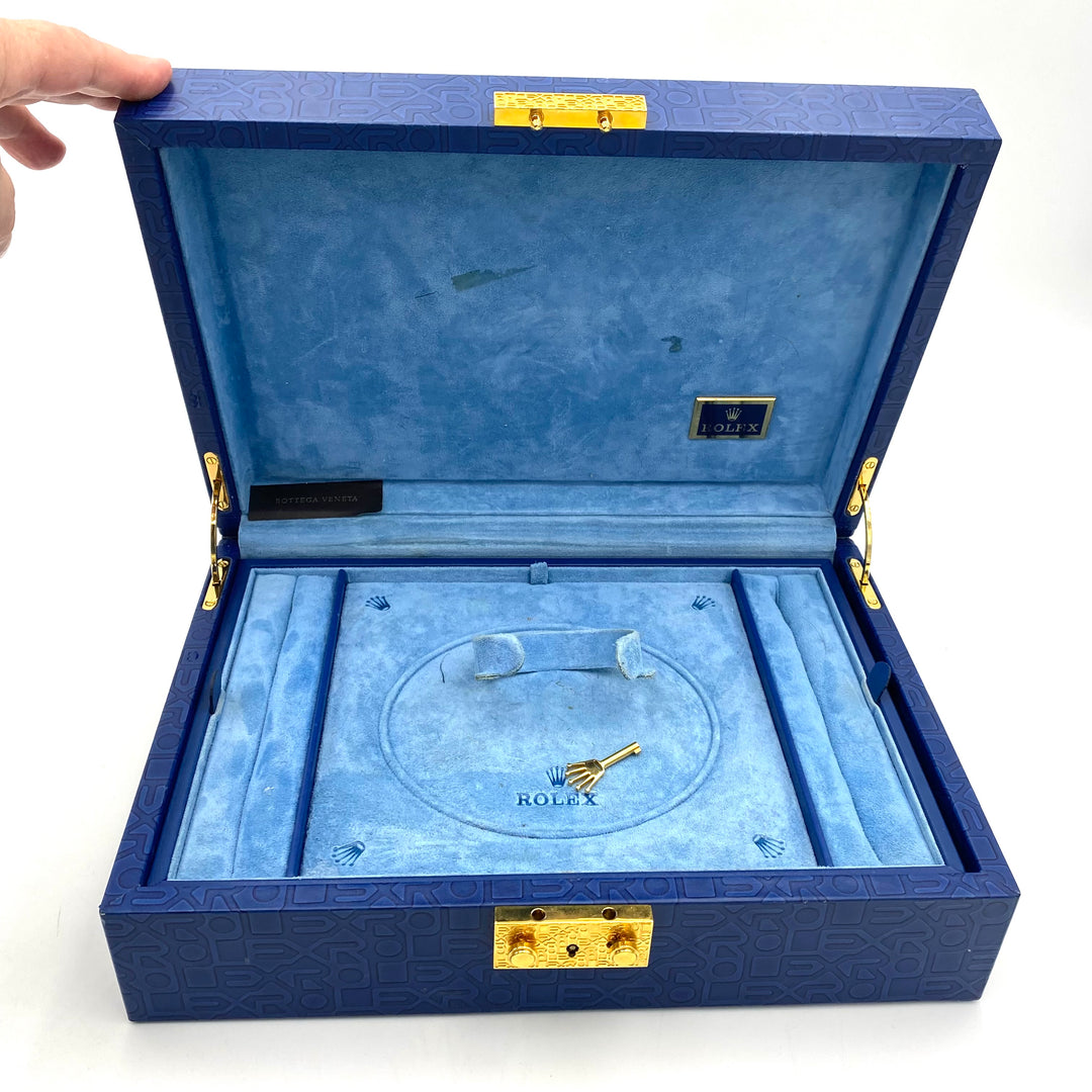 v397 Vintage Rolex Jewelry Box Watch Jewelry Case Display Organizer & Silk Scarf
