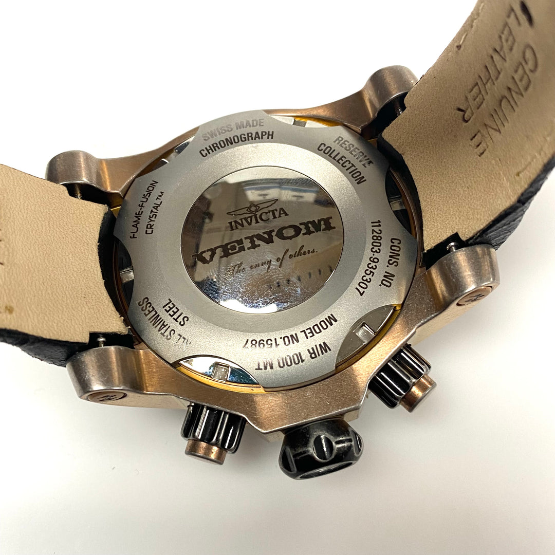 v402 Invicta Venom Model 15987 Men's Wrist Watch Quartz Stainless Steel WR Swiss
