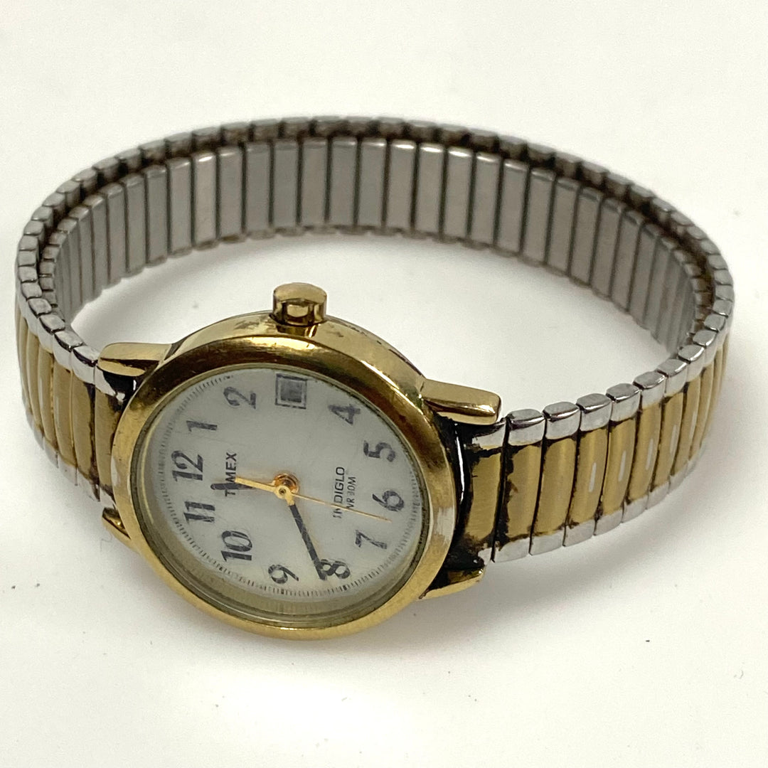v404 Vintage Timex Indiglo Stainless Steel Water Resistant 30m Wrist Watch