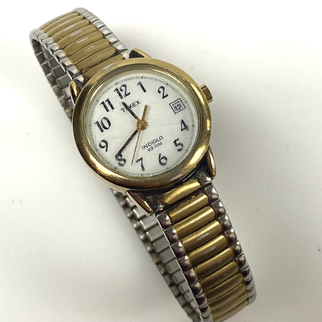 v404 Vintage Timex Indiglo Stainless Steel Water Resistant 30m Wrist Watch
