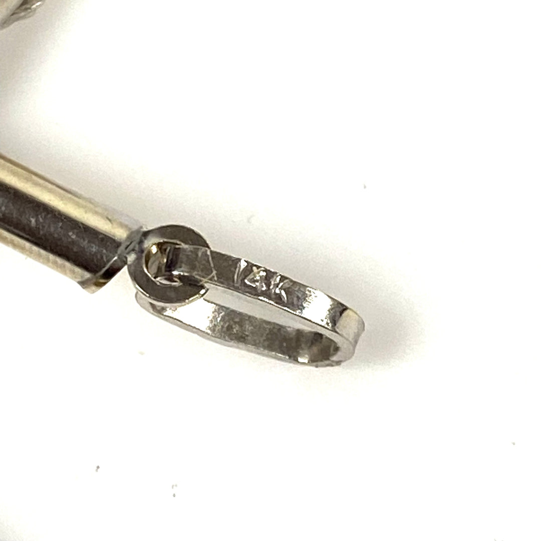 v428 Vintage 14K White Gold Polished Jesus Crucifix Religious Cross Pendant