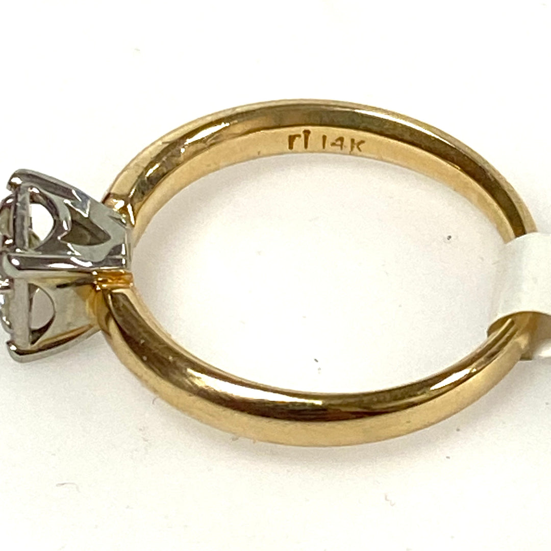 v433 Vintage 14K Yellow Gold 0.51cts Diamond Engagement Wedding Ring Size 6.75