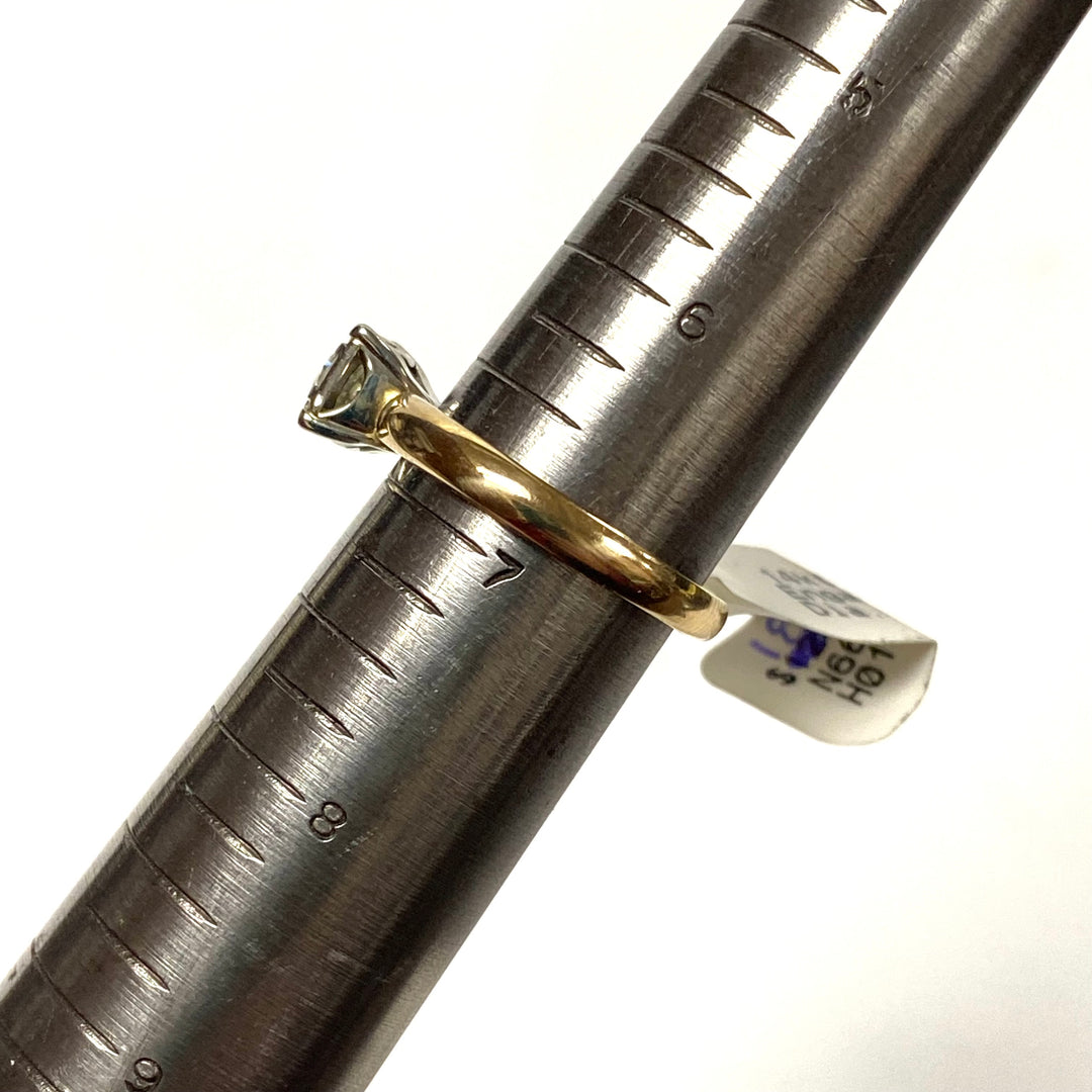 v433 Vintage 14K Yellow Gold 0.51cts Diamond Engagement Wedding Ring Size 6.75