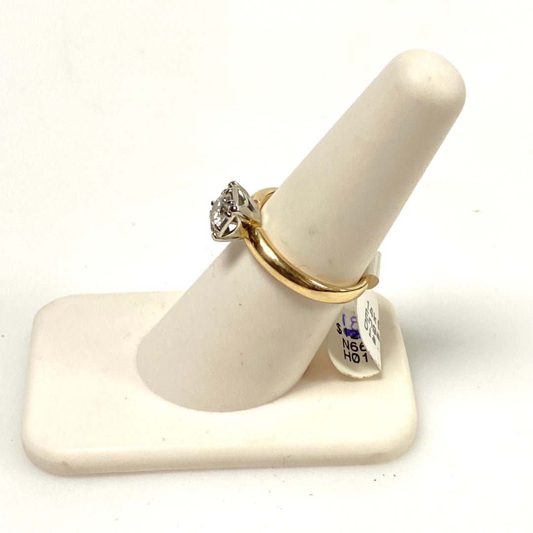 v433 Vintage 14K Yellow Gold 0.51cts Diamond Engagement Wedding Ring Size 6.75