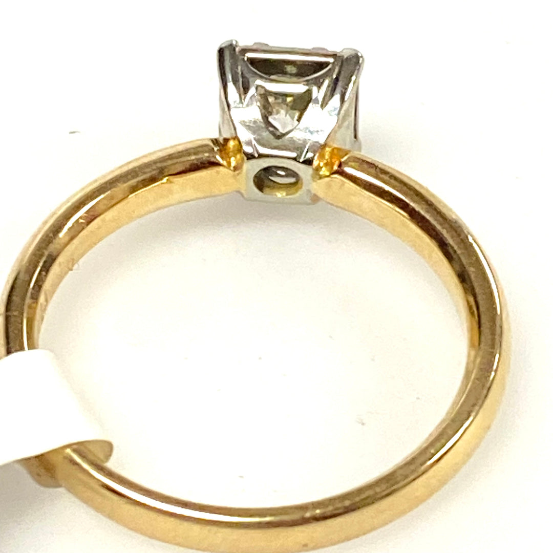 v433 Vintage 14K Yellow Gold 0.51cts Diamond Engagement Wedding Ring Size 6.75