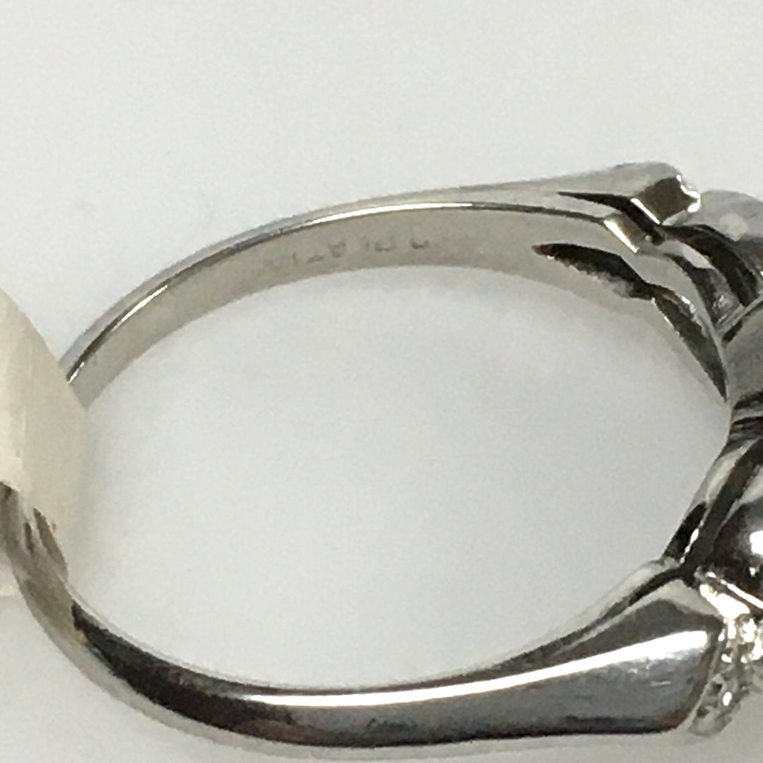 v437 Vintage Platinum Diamond tw 0.91cts Engagement Wedding Ring Size 5
