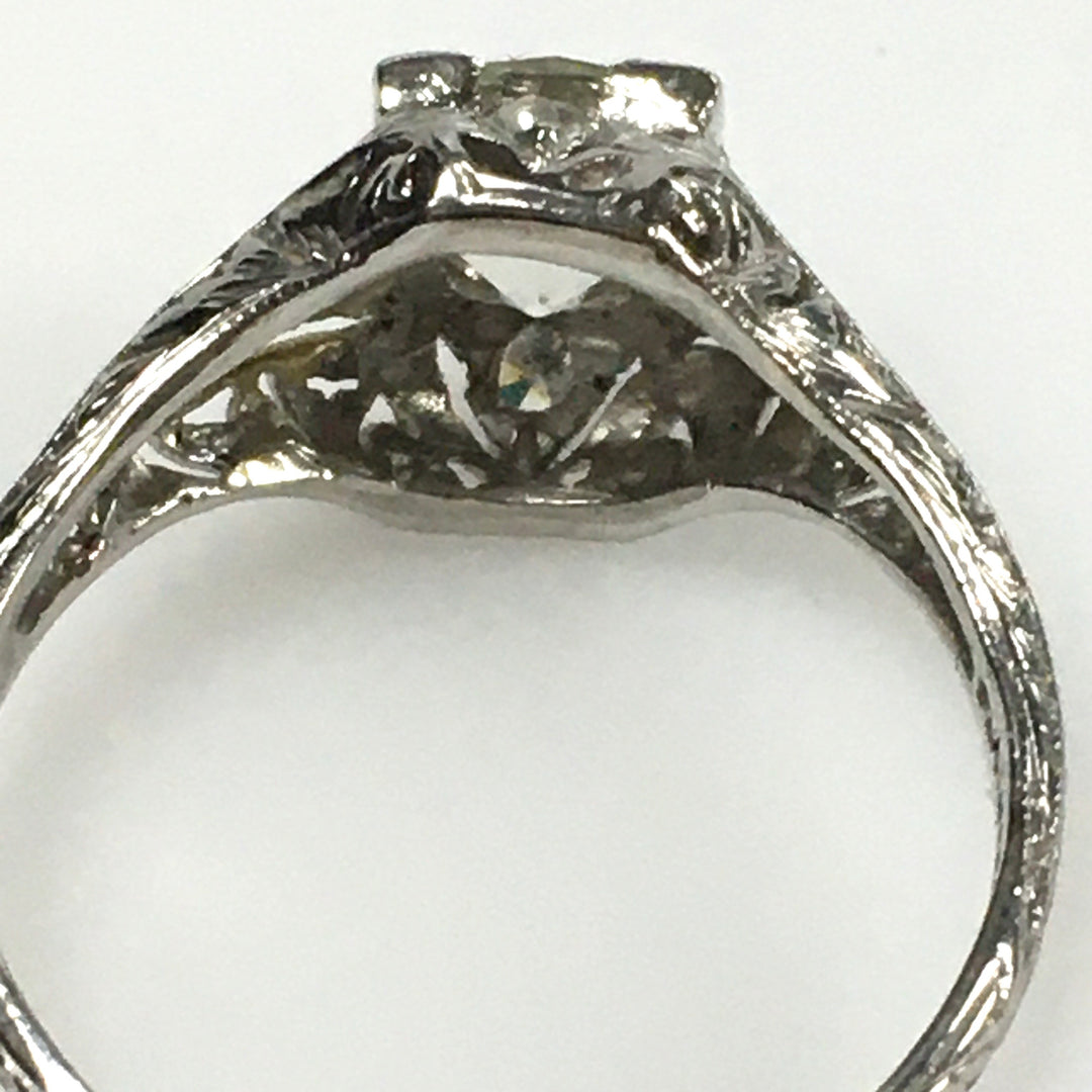 v438 Vintage Platinum Diamond tw 1.18 cts Engagement Wedding Ring Size 5