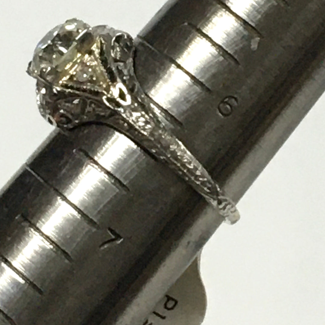 v438 Vintage Platinum Diamond tw 1.18 cts Engagement Wedding Ring Size 5