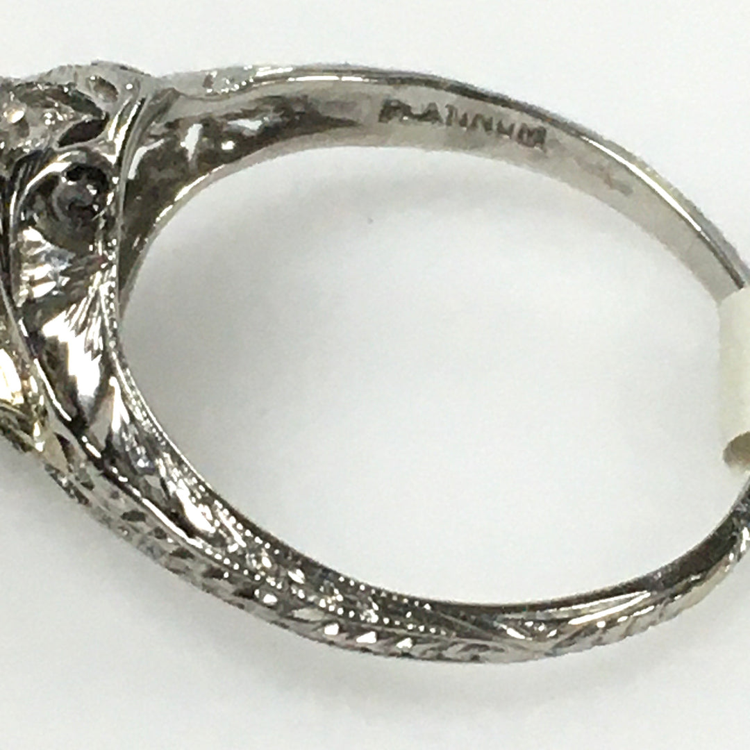 v438 Vintage Platinum Diamond tw 1.18 cts Engagement Wedding Ring Size 5