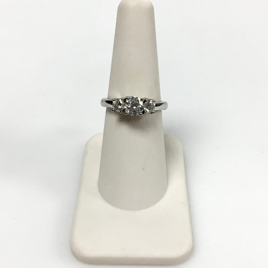 v440 Vintage 14k White Gold Diamond 1.10 cts Engagement Wedding Ring Size 6.75