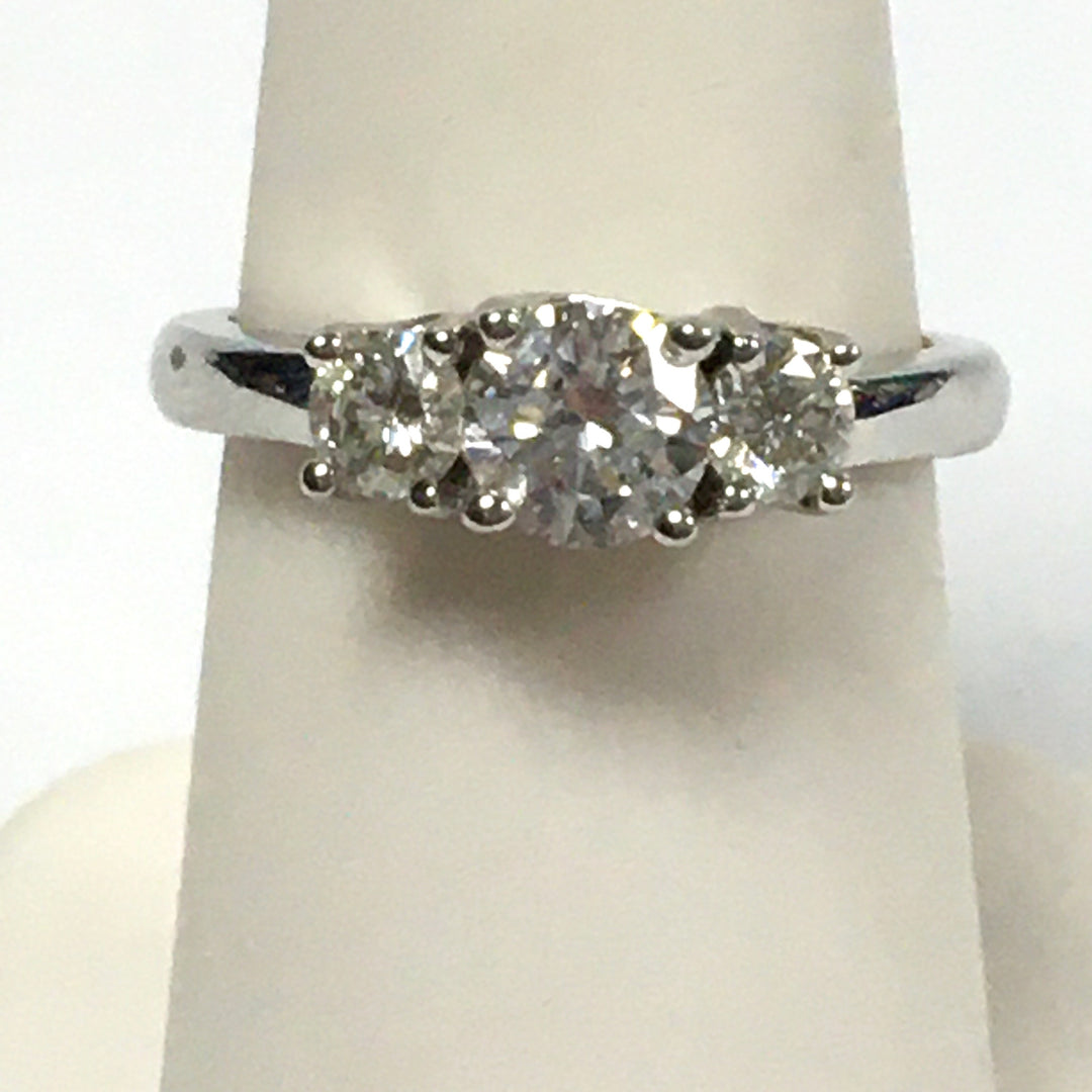 v440 Vintage 14k White Gold Diamond 1.10 cts Engagement Wedding Ring Size 6.75