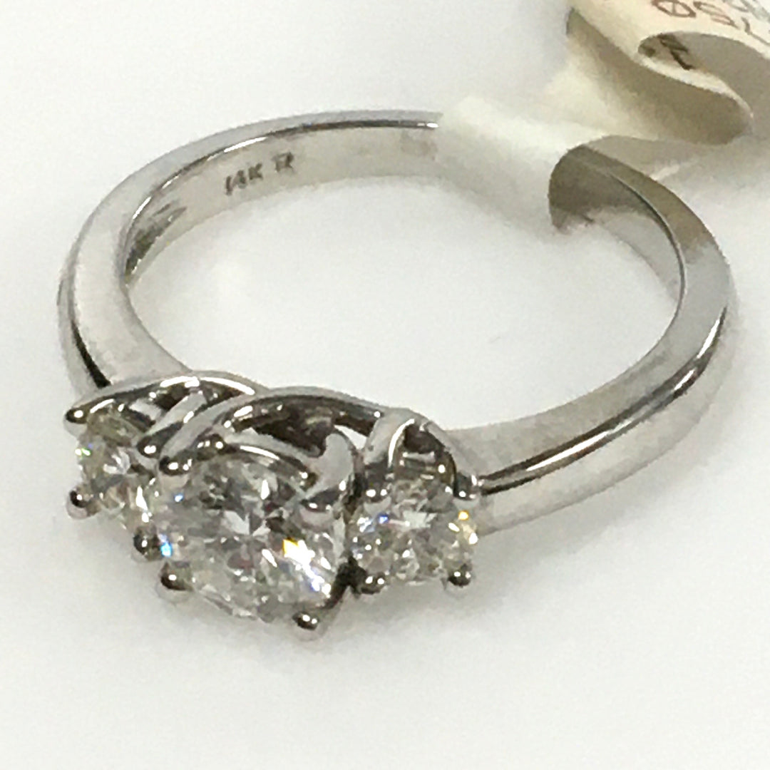 v440 Vintage 14k White Gold Diamond 1.10 cts Engagement Wedding Ring Size 6.75