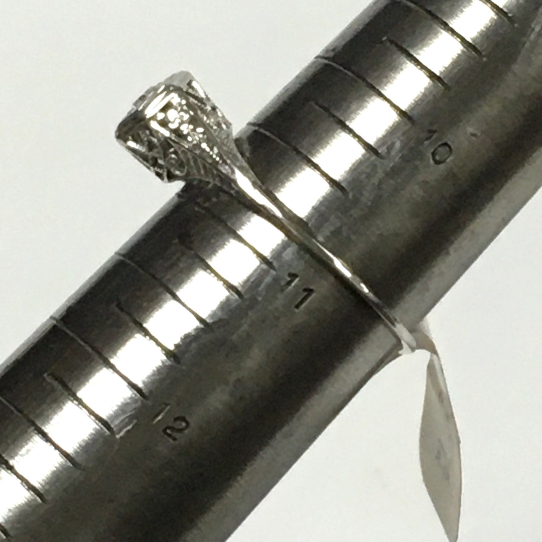 v441 Vintage 18k White Gold Diamond 0.10 cts Engagement Wedding Ring Size 10.75