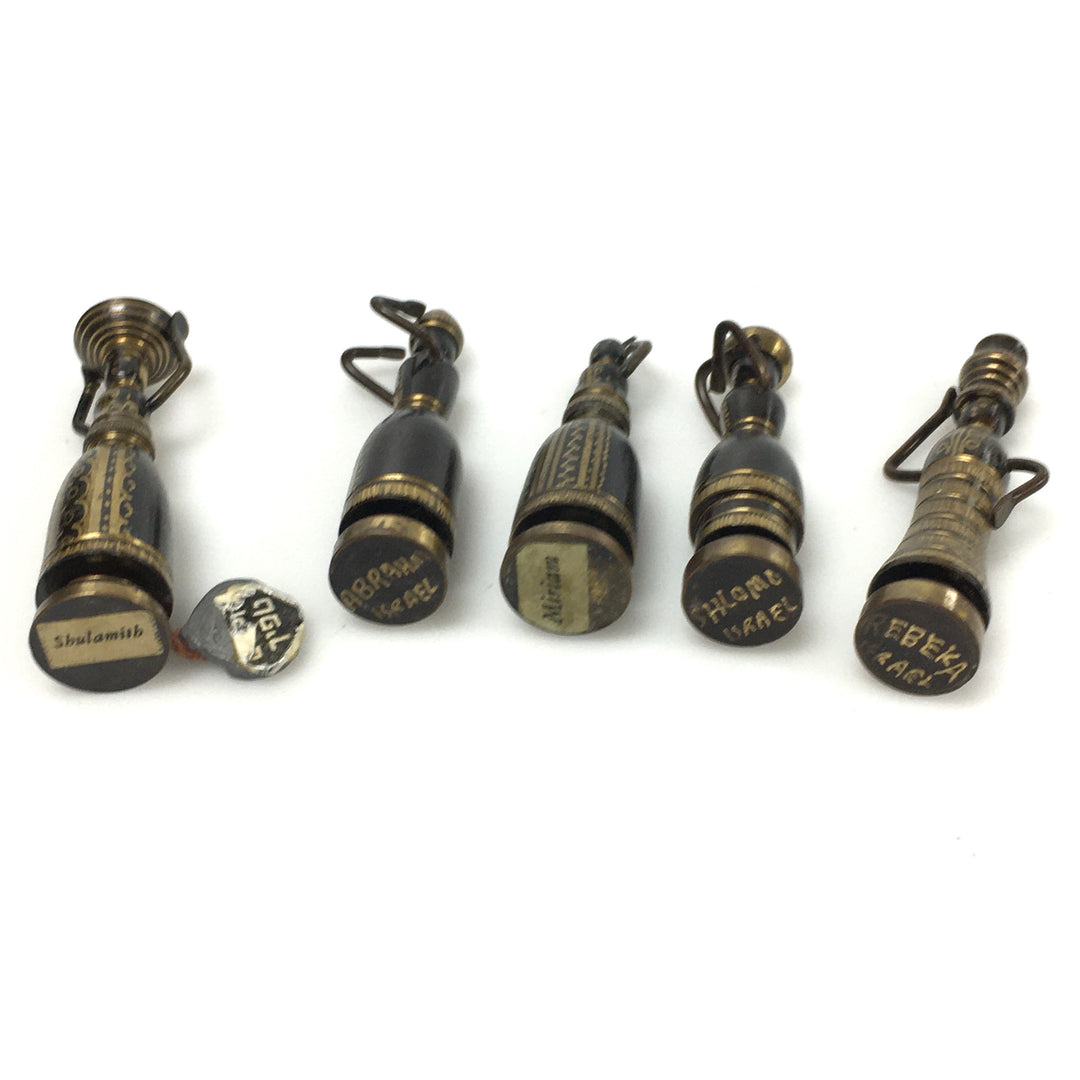 v452 Vintage 5 Hans Teppich Miniature Brass Judaic Figurines Israel 1950s-1970s