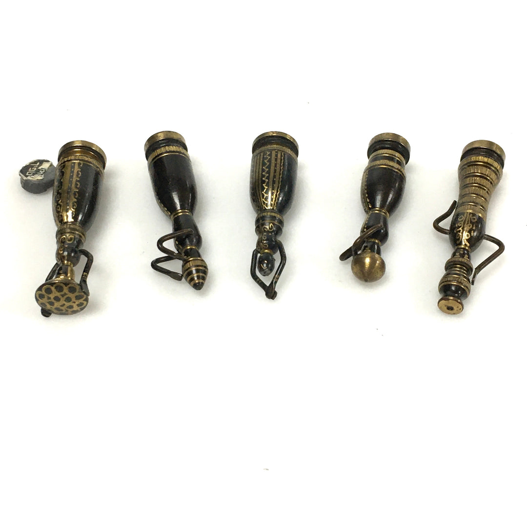 v452 Vintage 5 Hans Teppich Miniature Brass Judaic Figurines Israel 1950s-1970s
