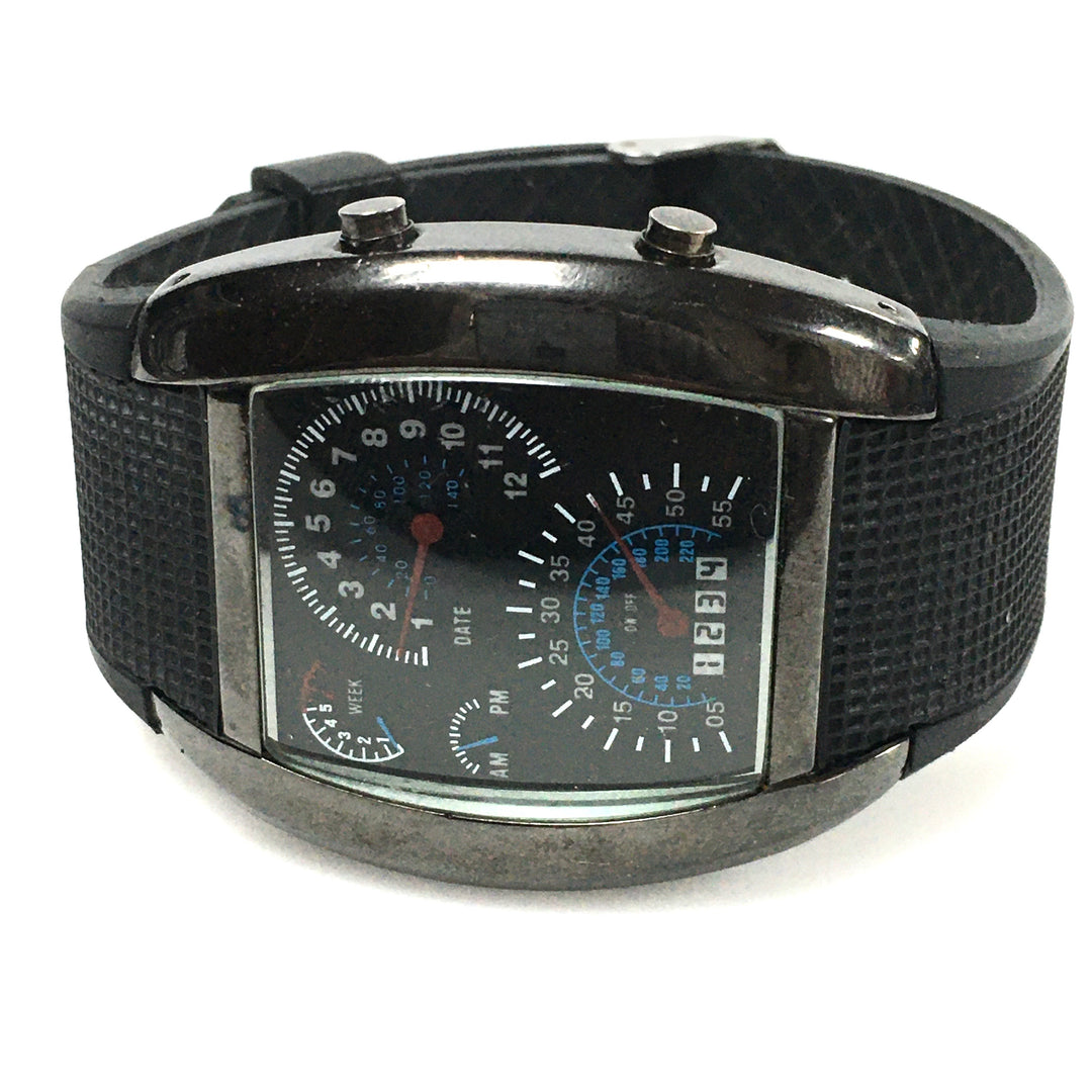 v453 FANMIS Digital Fashion Cobra LED Watch Silicone Iron Triangle Dial Sport