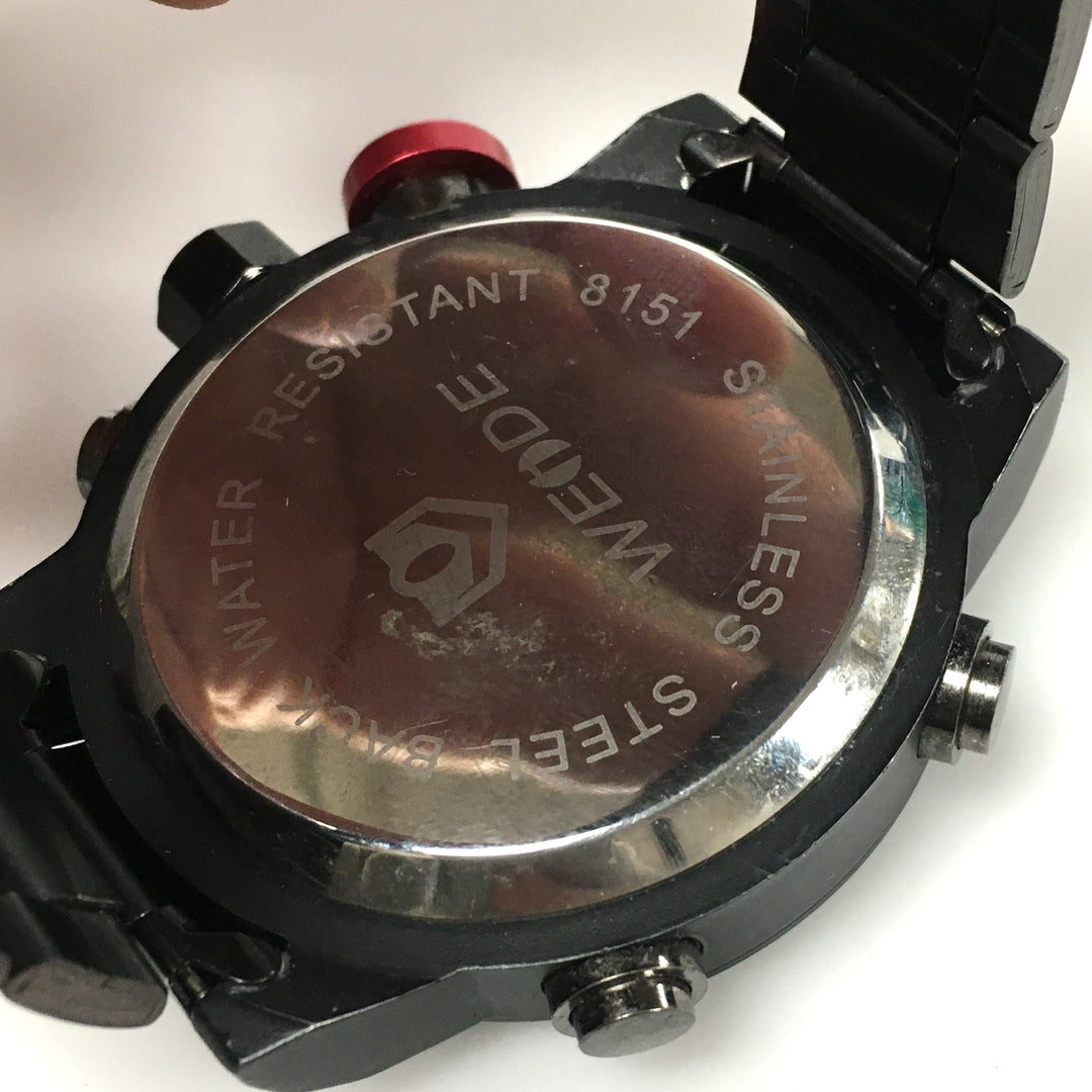 v454 WEIDE WH2309 Army Military LED Digital Quartz Stainless Steel Band Alarm Wrist Watch