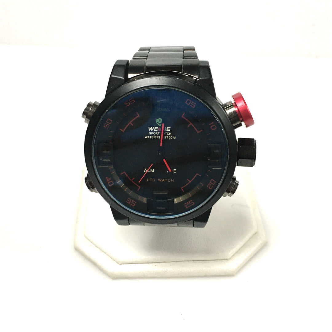 v454 WEIDE WH2309 Army Military LED Digital Quartz Stainless Steel Band Alarm Wrist Watch