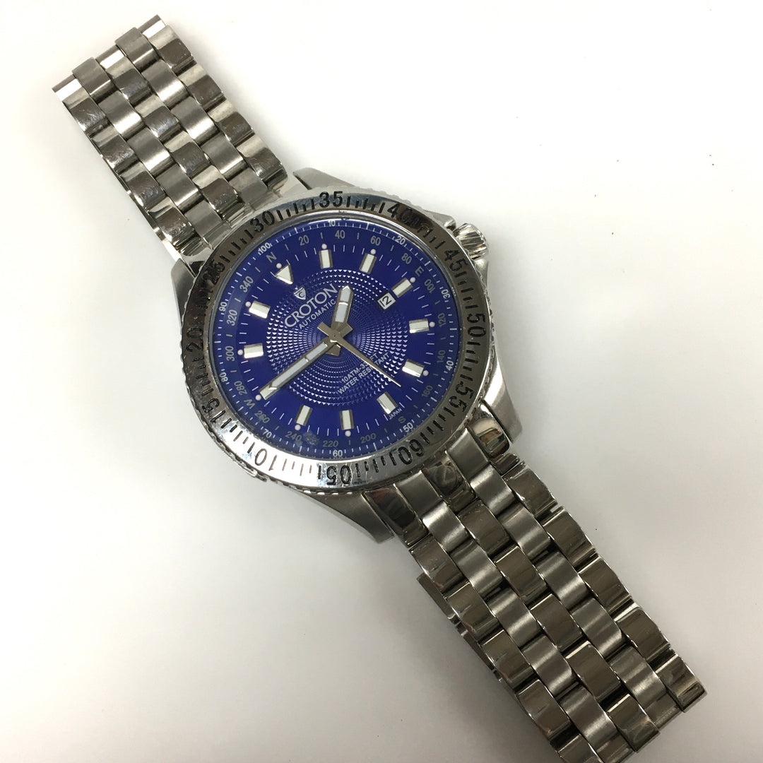 v455 CROTON Men's Japanese Automatic Stainless Steel Watch, Color:Silver-Toned Model: CA301294BUBL